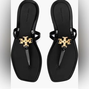 Black/gold tory burch slippers. Super comfortable